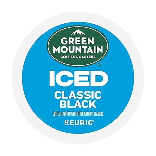  Green Mountain Coffee Roasters ICED Classic Black, Single Serve Keurig K-Cup Pods, Medium Roast Iced Coffee, 72 Count (6 Packs of 12)