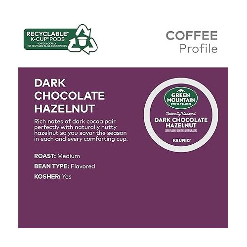  Green Mountain Coffee Roasters Dark Chocolate Hazelnut Coffee, Keurig Single Serve K-Cup Pods, 60 Count