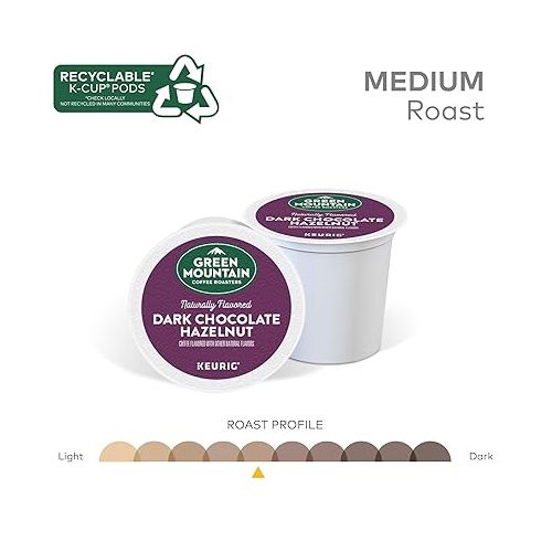  Green Mountain Coffee Roasters Dark Chocolate Hazelnut Coffee, Keurig Single Serve K-Cup Pods, 60 Count