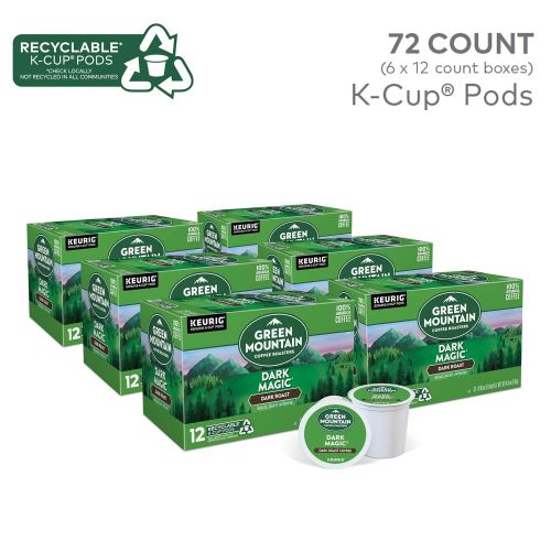  Green Mountain Coffee Roasters Dark Magic, Single-Serve Keurig K-Cup Pods, Dark Roast Coffee Pods, 72 Count