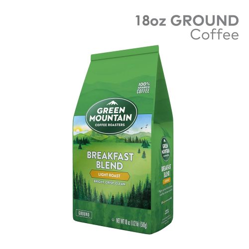  Green Mountain Coffee Roasters Breakfast Blend, Ground Coffee, Light Roast, Bagged 18 oz