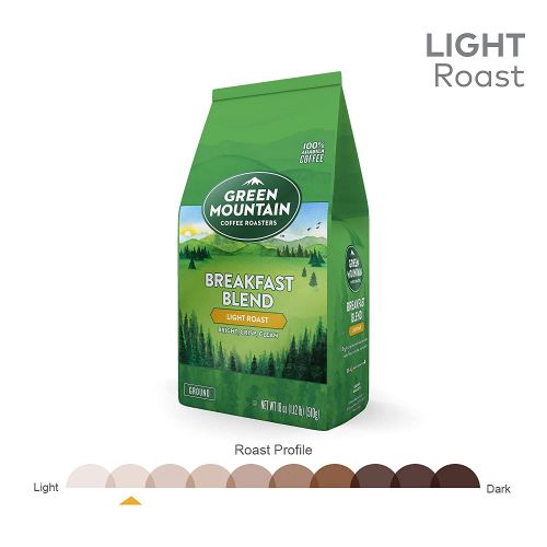  Green Mountain Coffee Roasters Breakfast Blend, Ground Coffee, Light Roast, Bagged 18 oz