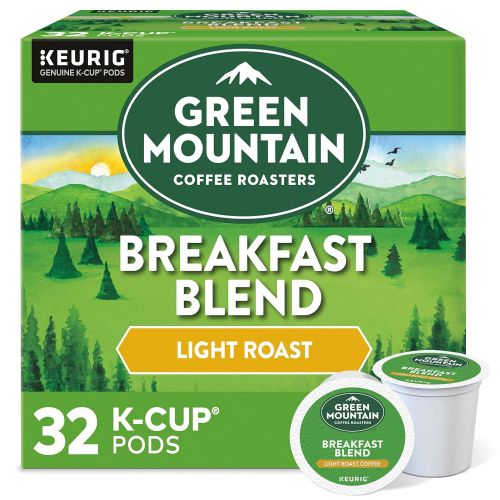  Green Mountain Coffee Roasters Breakfast Blend, Single-Serve Keurig K-Cup Pods, Light Roast Coffee, 32 Count