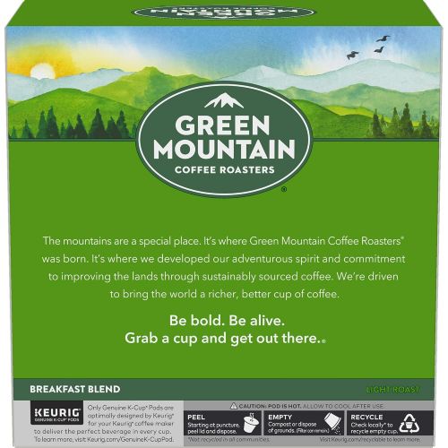  Green Mountain Coffee Roasters Breakfast Blend, Single-Serve Keurig K-Cup Pods, Light Roast Coffee, 32 Count