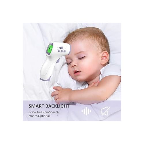  Green Piece® Thermometer for Adults - Forehead Thermometer with Smart Backlight - No Touch Digital Thermometer for Fever