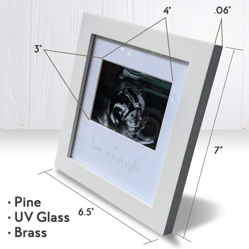 Green Pollywog Sonogram Picture Frame - White Wooden Baby Ultrasound Photo Frames - Cute Nursery Decor - Pregnancy Gifts for First Time Moms - Announcement for Expecting Parents to Be - Keepsake