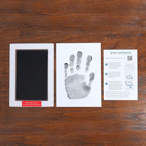  Green Pollywog Clean Touch Inkless Ink Pad Extra-Large for Baby, Newborn, Infant, Toddler, Handprints, Footprints, Non-Toxic, Baby-Safe Stamp Pad, Pet Dog Pawprints