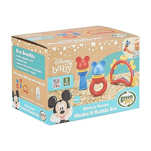  Green Toys Disney Baby Exclusive - Mickey Mouse Shake & Rattle Set, DSRTS-1435