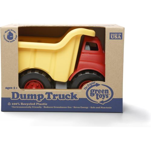  [아마존 핫딜]  [아마존핫딜]Green Toys Dump Truck in Yellow and Red - BPA Free, Phthalates Free Play Toys for Gross Motor, Fine Motor Skill Development. Pretend Play