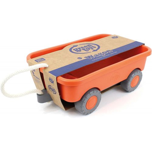  Green Toys Wagon, Orange - Pretend Play, Motor Skills, Kids Outdoor Toy Vehicle. No BPA, phthalates, PVC. Dishwasher Safe, Recycled Plastic, Made in USA.