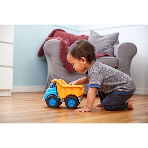  Green Toys Dump Truck Vehicle Toy, Orange/Blue, 10 x 7.5 x 6.75