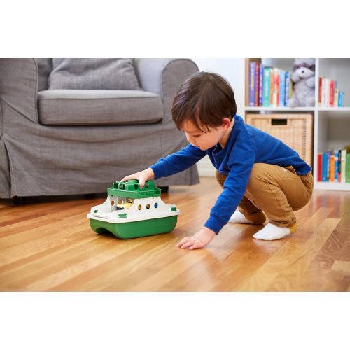  Green Toys Ferry Boat Bathtub Toy, Green/White, 10X 6.6x 6.3