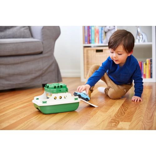  Green Toys Ferry Boat Bathtub Toy, Green/White, 10X 6.6x 6.3