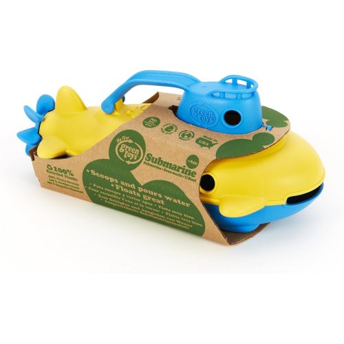  Green Toys Submarine - BPA, Phthalate Free Blue Watercraft with Spinning Rear Propeller Made from Recycled Materials. Safe Toys for Toddlers