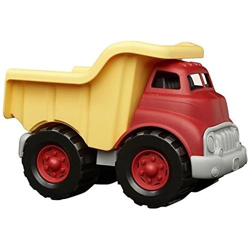  Green Toys Dump Truck in Yellow and Red - BPA Free, Phthalates Free Play Toys for Gross Motor, Fine Motor Skill Development. Pretend Play
