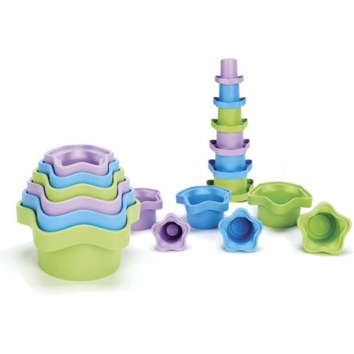  [아마존베스트]Green Toys Stacking Cups, Purple/Blue/Green