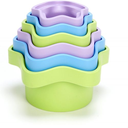  [아마존베스트]Green Toys Stacking Cups, Purple/Blue/Green