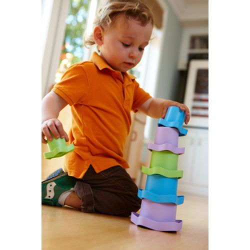  [아마존베스트]Green Toys Stacking Cups, Purple/Blue/Green