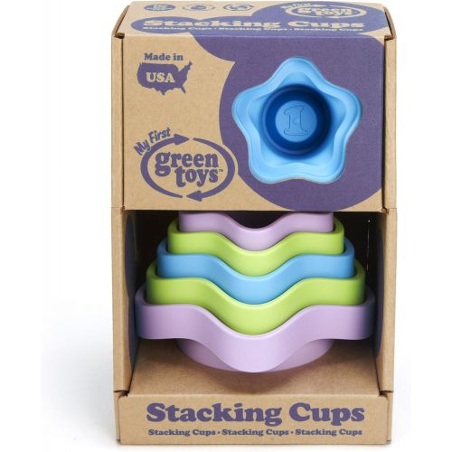  [아마존베스트]Green Toys Stacking Cups, Purple/Blue/Green