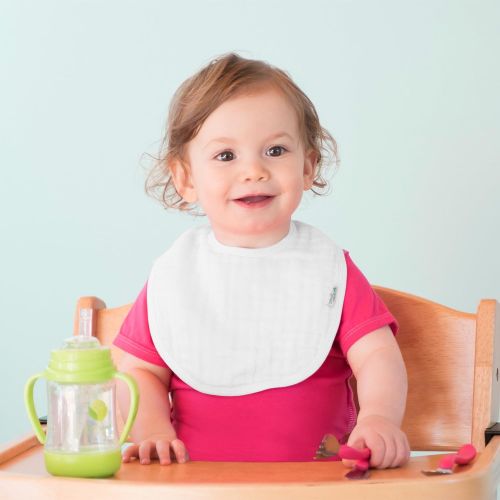  [아마존베스트]Green sprouts green sprouts Muslin Bibs Made from Organic Cotton (5 Pack)| 4 Absorbent Layers Protect from...