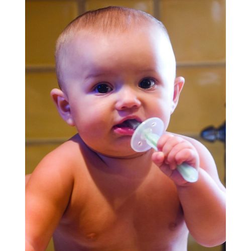  [아마존베스트]Green sprouts green sprouts Silicone Toothbrush | Massages & cleans babys gums & teeth | Soft, flexible, &...