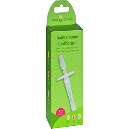  [아마존베스트]Green sprouts Baby Silicone Toothbrush - 3-12 mo. 1 Unit