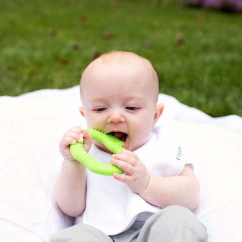  green sprouts 2 Pack Strawberry Apple Silicone Teethers, Pink, Green