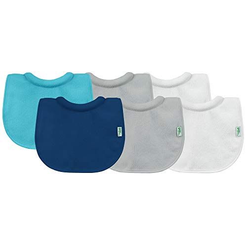  green sprouts 6 Pack Stay-Dry Milk-Catcher Bibs, Navy, Aqua