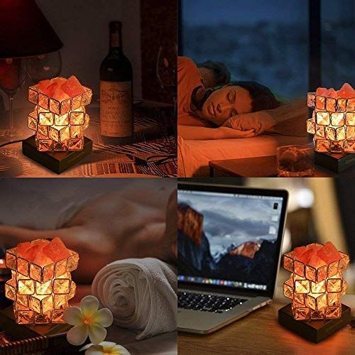  GreenClick Himalayan Pink Salt Lamp,Greenclick Pink Crystal Rock Salt Lamp,3.3 Ibs Natural Hymalain Salt Lamps Night Light With Wood Base,Dimmer Switch &UL-Listed Cord Best Gift Idea (2 Extra