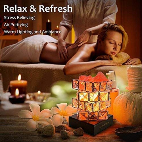  GreenClick Himalayan Pink Salt Lamp,Greenclick Pink Crystal Rock Salt Lamp,3.3 Ibs Natural Hymalain Salt Lamps Night Light With Wood Base,Dimmer Switch &UL-Listed Cord Best Gift Idea (2 Extra