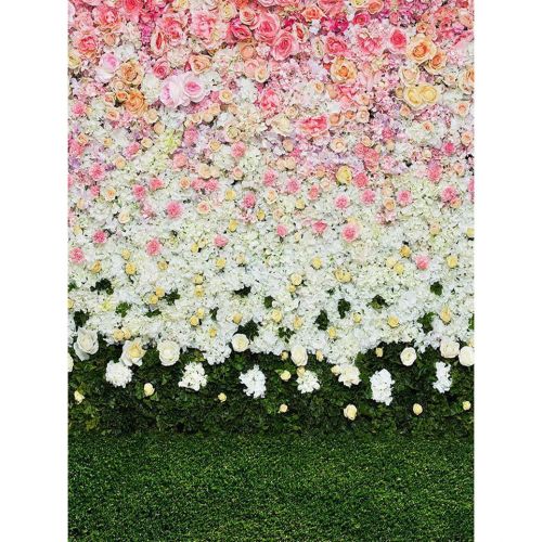 GreenDecor Polyster 5x7ft Photography Backdrop flowers wall lawn interior grass wedding background props photocall photobooth Photo studio