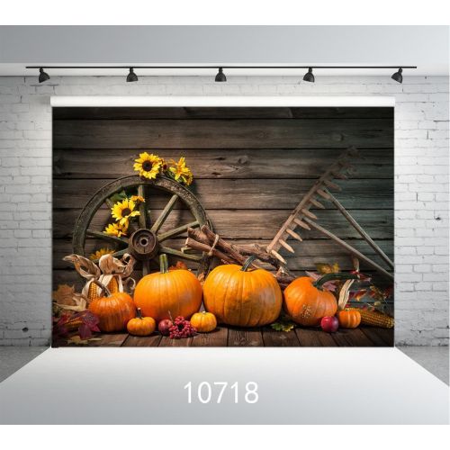  GreenDecor Polyster Halloween Backdrop 7x5ft Autumn Pumpkin Backdrop Children photography Background studio Props