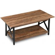 [아마존핫딜][아마존 핫딜] GreenForest Coffee Table Large Wood Top Metal Legs with Storage Shelf for Living Room, Easy Assembly, Walnut