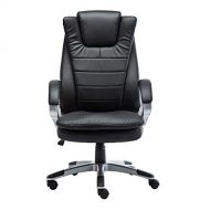 GreenForest Office Desk Chair PU Leather Gaming Computer Chair with Headrest and Lumbar Support, Black