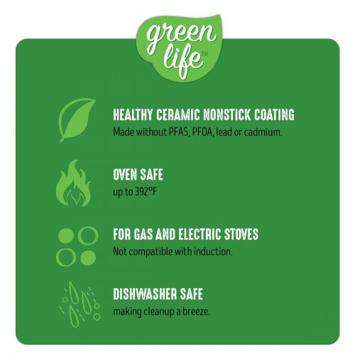  GreenLife Ceramic Non-Stick Cookware Set, 14 Piece