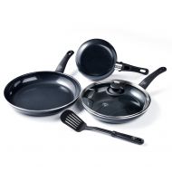 GreenLife Diamond Cookware Set, 5-Piece, Black