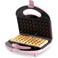 GreenLife Electric Waffle Sandwich Maker, Toaster, Panini Press with Healthy Ceramic Nonstick Plates, Perfect for Tuna Melts, Crispy Rice, Grilled Cheese, LED Indicator Light, PFAS-Free, Pink