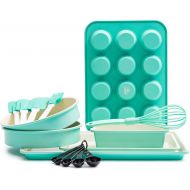 [아마존핫딜][아마존 핫딜] GreenLife CC002429-001 Bakeware Ceramic Baking Set, 12pc, Turquoise