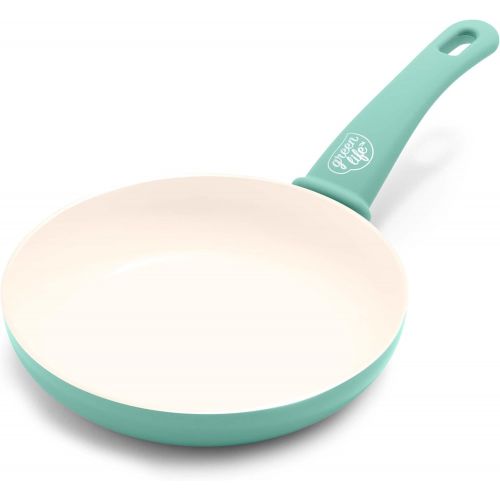  GreenLife Soft Grip Healthy Ceramic Nonstick, Frying Pan, 8, Turquoise