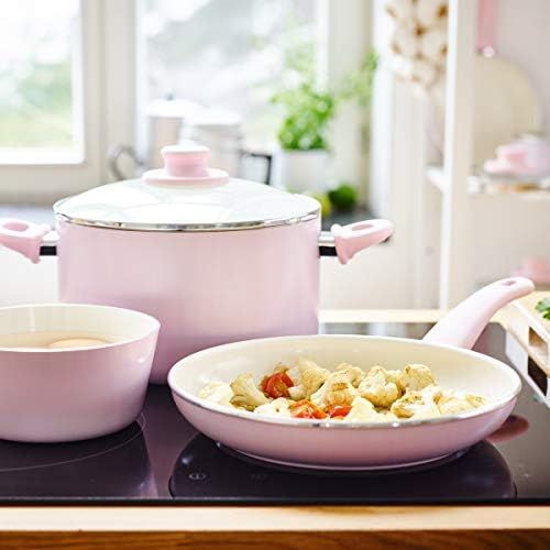  GreenLife Grip Healthy Ceramic Nonstick, Frying Pan/Skillet Set, 7 and 10, Soft Pink,CC002381-001