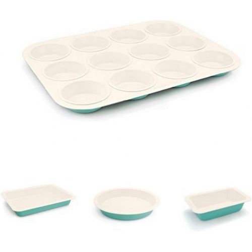  GreenLife Ceramic Bakeware Bundle, Turquoise: Kitchen & Dining