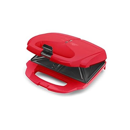 GreenLife Pro Electric Panini Press Grill and Sandwich Maker, Healthy Ceramic Nonstick Plates, Easy Indicator Light, PFAS-Free, Red