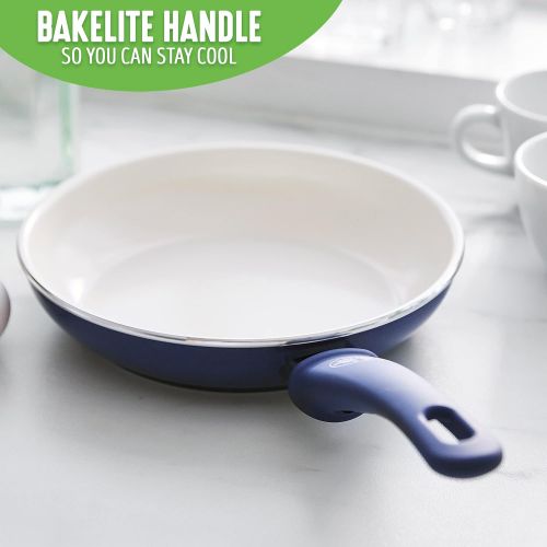  GreenLife Soft Grip Healthy Ceramic Nonstick, 8 Frying Pan Skillet, PFAS-Free, Dishwasher Safe, Blue