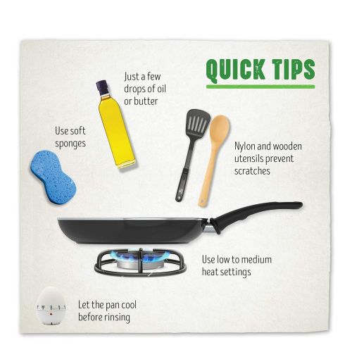  GreenLife Soft Grip 16pc Ceramic Non-Stick Cookware Set, Black