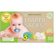 [아마존베스트]Green Controlled Life Scented Baby Disposable Diaper Bags (with convenient handle ties), 300-Count (Mega Pack)