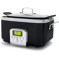 GreenPan Elite 8 - in -1 Programmable 6QT Electric Slow Cooker, Dishwasher Safe Lid & Removable Crock, PFAS-Free Healthy Ceramic Nonstick Multi-Cooker, Sear, Saute/Brown, Steam Basket, Roast, Black