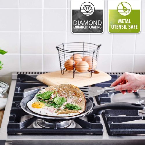  GreenPan Crepepfanne 24-cm Ø Keramik-Beschichtung Anti-Haft-beschichtet fuer Pancake + Pfannekuchen alle Herd-Platten geeignet Gas Induktion Elektro