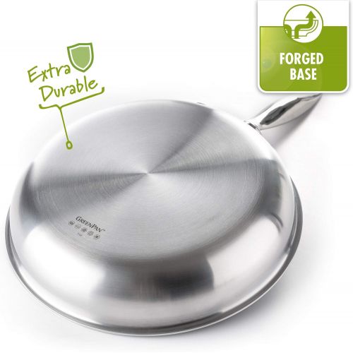  GreenPan Venice Pro Milchtopf mit Keramik Beschichtung, Induktion, 14 cm, 1.07 L, Edelstahl, Silber,