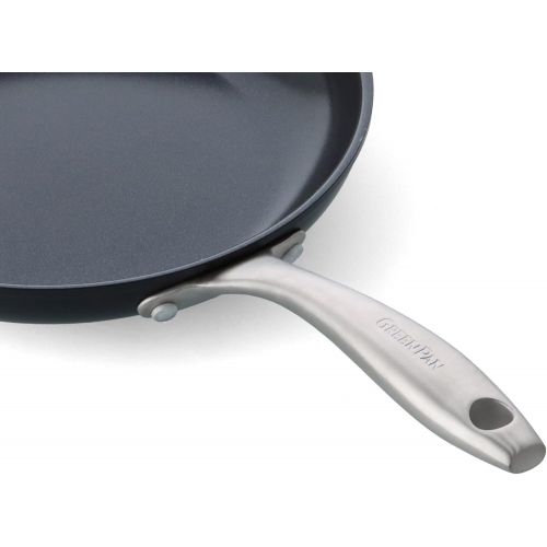  GreenPan Prime Midnight Hard Anodized Healthy Ceramic Nonstick 8 and 10 Frying Pan Skillet Set, PFAS-Free, Dishwasher Safe, Oven Safe, Black