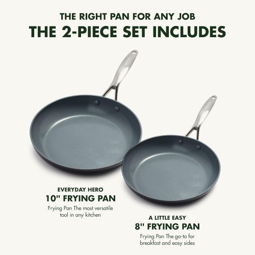  GreenPan Valencia Pro Hard Anodized Healthy Ceramic Nonstick 8 Frying Pan Skillet, PFAS-Free, Induction, Dishwasher Safe, Oven Safe, Gray